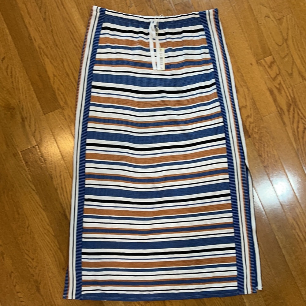 Max Studio NWT Striped Maxi Skirt With Side Slit